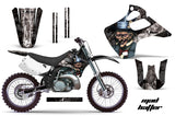 Dirt Bike Graphics Kit Decal Wrap For Kawasaki KX125 KX250 1992-1993 HATTER SILVER BLACK