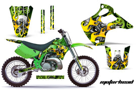 Dirt Bike Graphics Kit Decal Wrap For Kawasaki KX125 KX250 1992-1993 MOTORHEAD GREEN-atv motorcycle utv parts accessories gear helmets jackets gloves pantsAll Terrain Depot