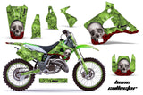 Graphics Kit Decal Wrap + # Plates For Kawasaki KX125 KX250 1994-1998 BONES GREEN
