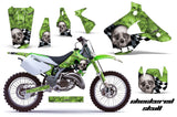 Dirt Bike Graphics Kit Decal Wrap For Kawasaki KX125 KX250 1994-1998 CHECKERED SILVER GREEN