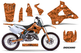 Dirt Bike Graphics Kit Decal Wrap For Kawasaki KX125 KX250 1994-1998 DIGICAMO ORANGE-atv motorcycle utv parts accessories gear helmets jackets gloves pantsAll Terrain Depot