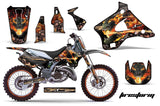 Graphics Kit Decal Wrap + # Plates For Kawasaki KX125 KX250 1994-1998 FIRESTORM BLACK