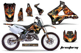 Dirt Bike Graphics Kit Decal Wrap For Kawasaki KX125 KX250 1994-1998 FIRESTORM BLACK