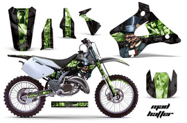 Dirt Bike Graphics Kit Decal Wrap For Kawasaki KX125 KX250 1994-1998 HATTER GREEN BLACK-atv motorcycle utv parts accessories gear helmets jackets gloves pantsAll Terrain Depot