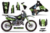 Graphics Kit Decal Wrap + # Plates For Kawasaki KX125 KX250 1994-1998 HATTER GREEN BLACK