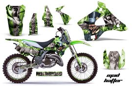 Graphics Kit Decal Wrap + # Plates For Kawasaki KX125 KX250 1994-1998 HATTER SILVER GREEN-atv motorcycle utv parts accessories gear helmets jackets gloves pantsAll Terrain Depot