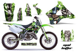 Dirt Bike Graphics Kit Decal Wrap For Kawasaki KX125 KX250 1994-1998 HATTER SILVER GREEN