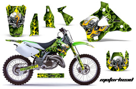 Dirt Bike Graphics Kit Decal Wrap For Kawasaki KX125 KX250 1994-1998 MOTORHEAD GREEN-atv motorcycle utv parts accessories gear helmets jackets gloves pantsAll Terrain Depot