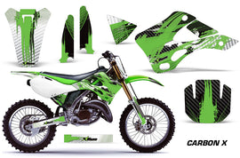 Dirt Bike Graphics Kit Decal Wrap For Kawasaki KX125 KX250 1999-2002 CARBONX GREEN-atv motorcycle utv parts accessories gear helmets jackets gloves pantsAll Terrain Depot
