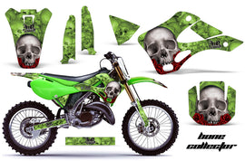 Dirt Bike Graphics Kit Decal Wrap For Kawasaki KX125 KX250 1999-2002 BONES GREEN-atv motorcycle utv parts accessories gear helmets jackets gloves pantsAll Terrain Depot
