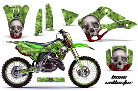 Graphics Kit Decal Wrap + # Plates For Kawasaki KX125 KX250 1999-2002 BONES GREEN-atv motorcycle utv parts accessories gear helmets jackets gloves pantsAll Terrain Depot