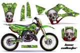 Graphics Kit Decal Wrap + # Plates For Kawasaki KX125 KX250 1999-2002 BONES GREEN