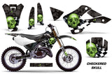 Dirt Bike Graphics Kit Decal Wrap For Kawasaki KX125 KX250 1999-2002 CHECKERED GREEN BLACK