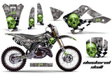 Graphics Kit Decal Wrap + # Plates For Kawasaki KX125 KX250 1999-2002 CHECKERED GREEN SILVER
