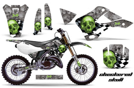 Dirt Bike Graphics Kit Decal Wrap For Kawasaki KX125 KX250 1999-2002 CHECKERED GREEN-atv motorcycle utv parts accessories gear helmets jackets gloves pantsAll Terrain Depot