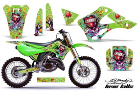 Dirt Bike Graphics Kit Decal Wrap For Kawasaki KX125 KX250 1999-2002 EDHLK GREEN-atv motorcycle utv parts accessories gear helmets jackets gloves pantsAll Terrain Depot