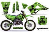 Graphics Kit Decal Wrap + # Plates For Kawasaki KX125 KX250 1999-2002 MELTDOWN BLACK GREEN