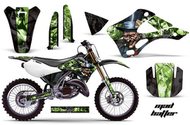 Dirt Bike Graphics Kit Decal Wrap For Kawasaki KX125 KX250 1999-2002 HATTER GREEN BLACK-atv motorcycle utv parts accessories gear helmets jackets gloves pantsAll Terrain Depot