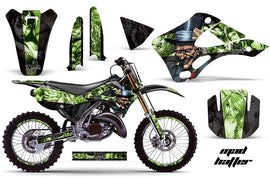 Graphics Kit Decal Wrap + # Plates For Kawasaki KX125 KX250 1999-2002 HATTER GREEN BLACK-atv motorcycle utv parts accessories gear helmets jackets gloves pantsAll Terrain Depot