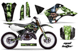Dirt Bike Graphics Kit Decal Wrap For Kawasaki KX125 KX250 1999-2002 HATTER GREEN BLACK