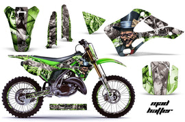 Graphics Kit Decal Wrap + # Plates For Kawasaki KX125 KX250 1999-2002 HATTER SILVER GREEN-atv motorcycle utv parts accessories gear helmets jackets gloves pantsAll Terrain Depot