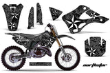 Graphics Kit Decal Wrap + # Plates For Kawasaki KX125 KX250 1999-2002 NORTHSTAR BLACK