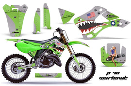 Dirt Bike Graphics Kit Decal Wrap For Kawasaki KX125 KX250 1999-2002 WARHAWK GREEN-atv motorcycle utv parts accessories gear helmets jackets gloves pantsAll Terrain Depot