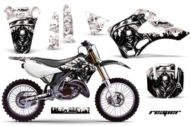 Dirt Bike Graphics Kit Decal Wrap For Kawasaki KX125 KX250 1999-2002 REAPER WHITE-atv motorcycle utv parts accessories gear helmets jackets gloves pantsAll Terrain Depot