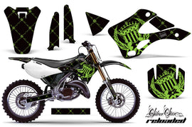 Dirt Bike Graphics Kit Decal Wrap For Kawasaki KX125 KX250 1999-2002 RELOADED GREEN BLACK-atv motorcycle utv parts accessories gear helmets jackets gloves pantsAll Terrain Depot