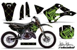 Graphics Kit Decal Wrap + # Plates For Kawasaki KX125 KX250 1999-2002 RELOADED GREEN BLACK-atv motorcycle utv parts accessories gear helmets jackets gloves pantsAll Terrain Depot