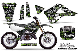 Dirt Bike Graphics Kit Decal Wrap For Kawasaki KX125 KX250 1999-2002 SSSH GREEN BLACK-atv motorcycle utv parts accessories gear helmets jackets gloves pantsAll Terrain Depot