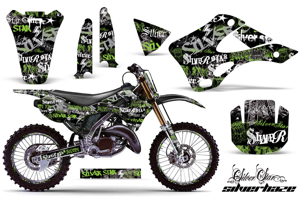Graphics Kit Decal Wrap + # Plates For Kawasaki KX125 KX250 1999-2002 SSSH GREEN BLACK-atv motorcycle utv parts accessories gear helmets jackets gloves pantsAll Terrain Depot