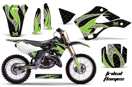 Dirt Bike Graphics Kit Decal Wrap For Kawasaki KX125 KX250 1999-2002 TRIBAL GREEN BLACK-atv motorcycle utv parts accessories gear helmets jackets gloves pantsAll Terrain Depot
