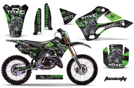 Graphics Kit Decal Wrap + # Plates For Kawasaki KX125 KX250 1999-2002 TOXIC GREEN BLACK-atv motorcycle utv parts accessories gear helmets jackets gloves pantsAll Terrain Depot