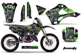 Graphics Kit Decal Wrap + # Plates For Kawasaki KX125 KX250 1999-2002 TOXIC GREEN BLACK