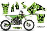 Dirt Bike Decal Graphics Kit Wrap For Kawasaki KX125 KX250 2003-2016 TRIBE BLACK GREEN