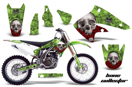 Dirt Bike Graphics Kit Decal Sticker Wrap For Kawasaki KX250F 2004-2005 BONES GREEN-atv motorcycle utv parts accessories gear helmets jackets gloves pantsAll Terrain Depot