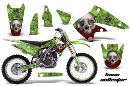 Graphics Kit Decal Sticker Wrap + # Plates For Kawasaki KX250F 2004-2005 BONES GREEN-atv motorcycle utv parts accessories gear helmets jackets gloves pantsAll Terrain Depot