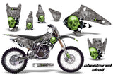 Graphics Kit Decal Sticker Wrap + # Plates For Kawasaki KX250F 2004-2005 CHECKERED GREEN SILVER