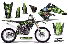 Dirt Bike Graphics Kit Decal Sticker Wrap For Kawasaki KX250F 2004-2005 HATTER GREEN BLACK-atv motorcycle utv parts accessories gear helmets jackets gloves pantsAll Terrain Depot