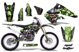 Dirt Bike Graphics Kit Decal Sticker Wrap For Kawasaki KX250F 2004-2005 HATTER GREEN BLACK