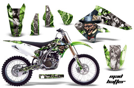 Dirt Bike Graphics Kit Decal Sticker Wrap For Kawasaki KX250F 2004-2005 HATTER SILVER GREEN-atv motorcycle utv parts accessories gear helmets jackets gloves pantsAll Terrain Depot