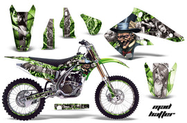 Graphics Kit Decal Sticker Wrap + # Plates For Kawasaki KX250F 2004-2005 HATTER SILVER GREEN-atv motorcycle utv parts accessories gear helmets jackets gloves pantsAll Terrain Depot
