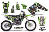 Graphics Kit Decal Sticker Wrap + # Plates For Kawasaki KX250F 2004-2005 HATTER SILVER GREEN