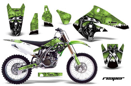 Dirt Bike Graphics Kit Decal Sticker Wrap For Kawasaki KX250F 2004-2005 REAPER GREEN-atv motorcycle utv parts accessories gear helmets jackets gloves pantsAll Terrain Depot