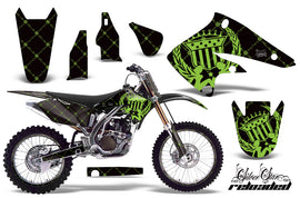 Graphics Kit Decal Sticker Wrap + # Plates For Kawasaki KX250F 2004-2005 RELOADED GREEN BLACK-atv motorcycle utv parts accessories gear helmets jackets gloves pantsAll Terrain Depot