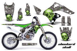 Dirt Bike Graphics Kit MX Decal Wrap For Kawasaki KX250F 2006-2008 CHECKERED GREEN-atv motorcycle utv parts accessories gear helmets jackets gloves pantsAll Terrain Depot