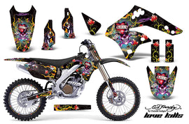 Graphics Kit Decal Sticker Wrap + # Plates For Kawasaki KX250F 2006-2008 EDHLK BLACK-atv motorcycle utv parts accessories gear helmets jackets gloves pantsAll Terrain Depot