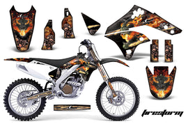 Dirt Bike Graphics Kit MX Decal Wrap For Kawasaki KX250F 2006-2008 FIRESTORM BLACK-atv motorcycle utv parts accessories gear helmets jackets gloves pantsAll Terrain Depot