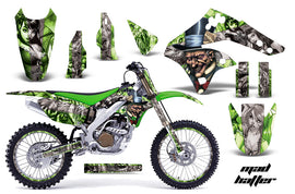 Graphics Kit Decal Sticker Wrap + # Plates For Kawasaki KX250F 2006-2008 HATTER SILVER GREEN-atv motorcycle utv parts accessories gear helmets jackets gloves pantsAll Terrain Depot